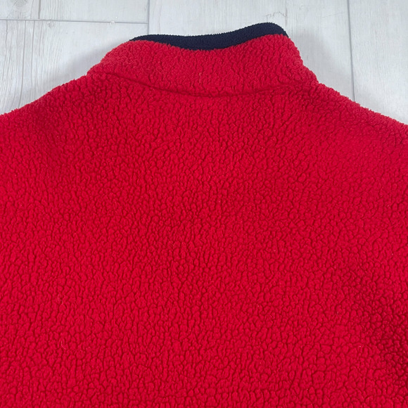 Vintage L.L Bean Men's Large Outdoors Red Sherpa Fleece Jacket Full Zip - Picture 8 of 14